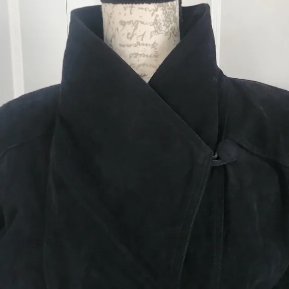 VERA PELLE VINTAGE SUEDE LEATHER CROPPED JACKET SIZE 42=10 usa - Picture 4 of 12